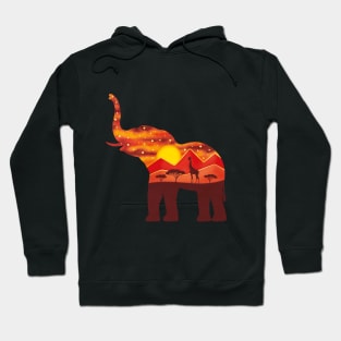 Wild elephant's life in Africa Hoodie